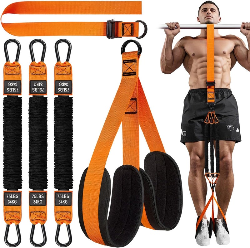 HPYGN Two Foots Pull Up Assistance Bands, Heavy Duty Resistance Band for Pull Up Bar, Adjustable Weight/Size with Fabric Feet/Knee Rest, Bands for Pull Up Assist for Strength Training, Pull Up - Image 1